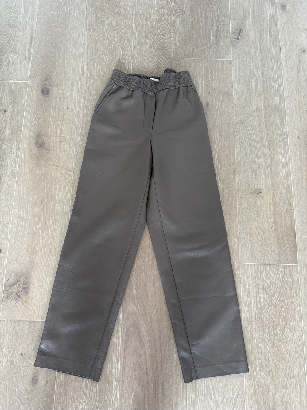 Wilfred Kids Faux Leather Joggers in Brown